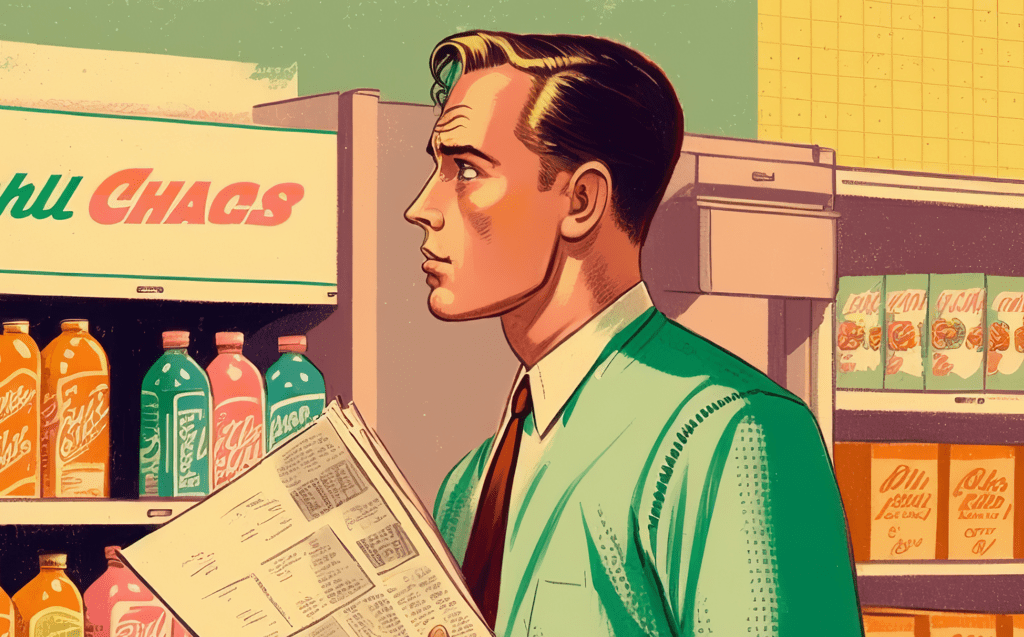 vintage-illustration-from-1960-of-drinks-shelf-store