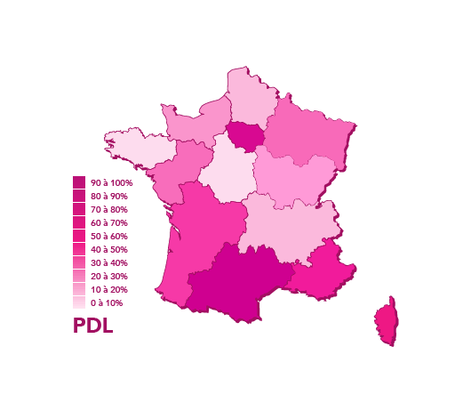 Infographie de la part de linéaire en France