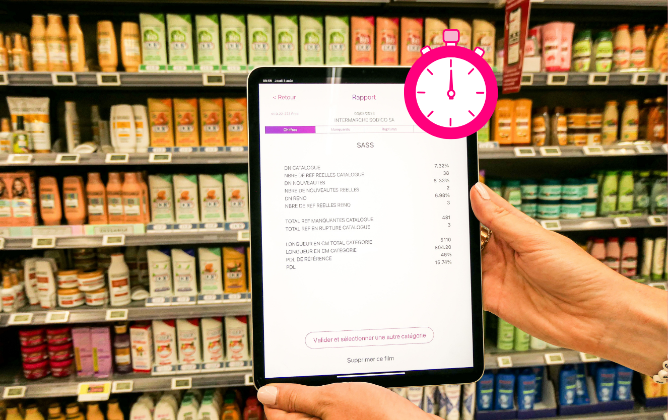 The EasyPicky application generates a full report of key performance indicators in real time as soon as the aisle is filmed.