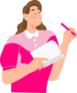 Illustration femme avec un stylo
