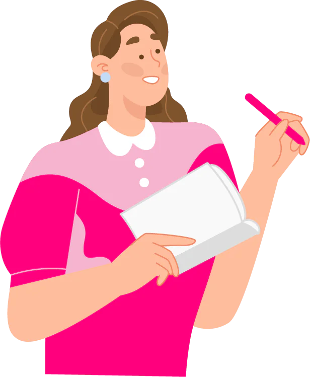 Illustration femme avec un stylo